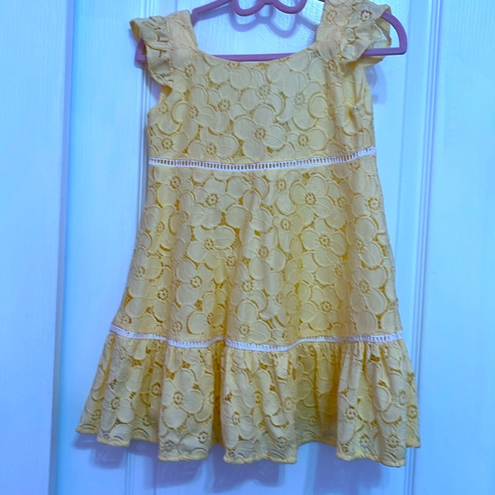 Janie & jack yellow lace flower dress